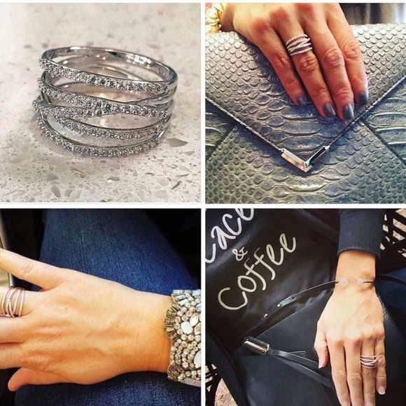 :: Stella & Dot⚔️💍Silver Stellar Pavé Ring - Picture 3 of 5